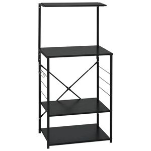 vidaXL Dulap cuptor microunde, negru, 60x39,6x123 cm, lemn prelucrat