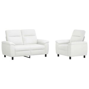 vidaXL Set de canapea 2 pcs Alb Țesătură
