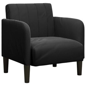 vidaXL Canapea Scaun cu Cotiere Negru 54 cm Catifea