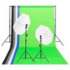 vidaXL Kit lumini studio foto, fundaluri şi umbrele