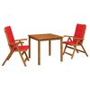 vidaXL Set de dining pentru grădină, 3 piese natural