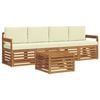 vidaXL Set de canapele de exterior 5 buc. Natural și Crem