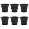 vidaXL Ghivece pentru plante 6 pcs Negru &Oslash; 30 x 25 cm Plastic