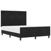 vidaXL Pat cu arcuri cu headboard Negru 160 x 200 cm Catifea