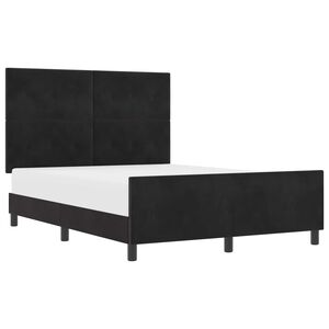 vidaXL Pat cu arcuri cu headboard Negru 160 x 200 cm Catifea