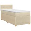 vidaXL Pat boxspring cu saltea cu headboard Crem 100 x 200 cm Țesătură