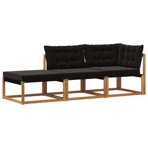 vidaXL Unități de sofa sectional de exterior cu pernă 3 Bucată natural