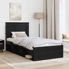 vidaXL Cadru de pat cu headboard Negru 75 x 190 cm Lemn de pin masiv