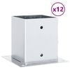 vidaXL Baze st&acirc;lp pătrate 12 buc Argintiu 121x121 mm Oțel galvanizat