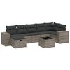 vidaXL Set canapele de grădină, 7 piese, cu perne, gri, poliratan
