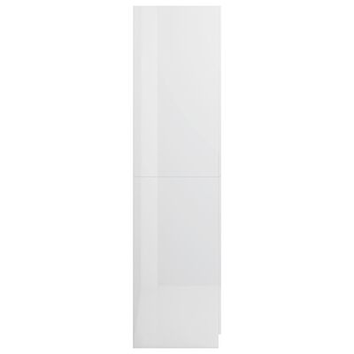 vidaXL Șifonier, alb extralucios, 90x52x200 cm, PAL