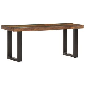 vidaXL Bancă, 110 cm, lemn masiv reciclat și oțel
