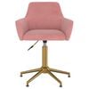 vidaXL Scaune de bucătărie pivotante, 2 buc., roz, catifea