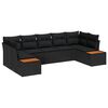 vidaXL Set de canapele pentru grădină 7 buc. Negru poliratan