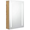 vidaXL Dulap de baie cu oglindă și LED, stejar, 50x13x70 cm