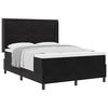 vidaXL Pat cu arcuri cu saltea cu headboard Negru 140 x 200 cm Catifea
