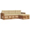 vidaXL Set de canapele de exterior cu pernă 4 pcs Natural și Bej