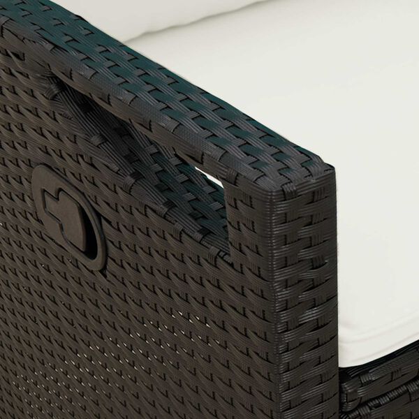 vidaXL Bancă de grădină cu pernă Negru și Crem 105 x 60 x 112 cm