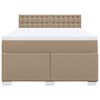 vidaXL Pat box spring cu saltea, cappuccino, 140x200cm piele ecologică