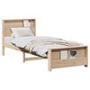 vidaXL Cadru de pat cu raft Maro 100 x 200 cm Lemn masiv de pin