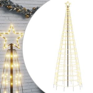 vidaXL Pom de Crăciun cu LED-uri cu v&acirc;rfuri 570 LED-uri alb cald 300cm