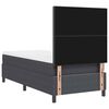 vidaXL Pat cu arcuri cu headboard Gri &icirc;nchis și alb 90 x 200 cm