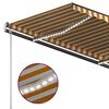 vidaXL Copertină retractabilă manual cu LED, galben/alb, 3,5x2,5 m
