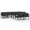 vidaXL Set mobilier de grădină cu perne, 10 piese, antracit, aluminiu