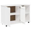 vidaXL Cabinet mobil cu roata Alb 100 x 39 x 65,5 cm Lemn de pin masiv