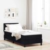 vidaXL Pat cu arcuri cu saltea cu headboard Negru 80 x 200 cm țesătură