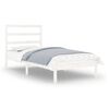 vidaXL Cadru de pat single, alb, 90x190 cm, lemn masiv