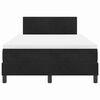 vidaXL Pat cu arcuri cu saltea cu headboard Negru 120 x 200 cm Catifea
