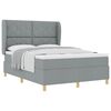 vidaXL Pat cu arcuri cu headboard Gri deschis 200 x 160 cm țesătură