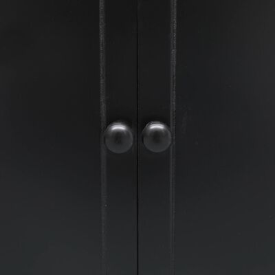 vidaXL Dulap de baie, negru, 46 x 24 x 116 cm, lemn de paulownia
