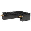 vidaXL Set mobilier de grădină cu perne, 9 piese, negru, poliratan