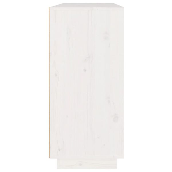 vidaXL Servantă, alb, 110x34x75 cm, lemn masiv de pin