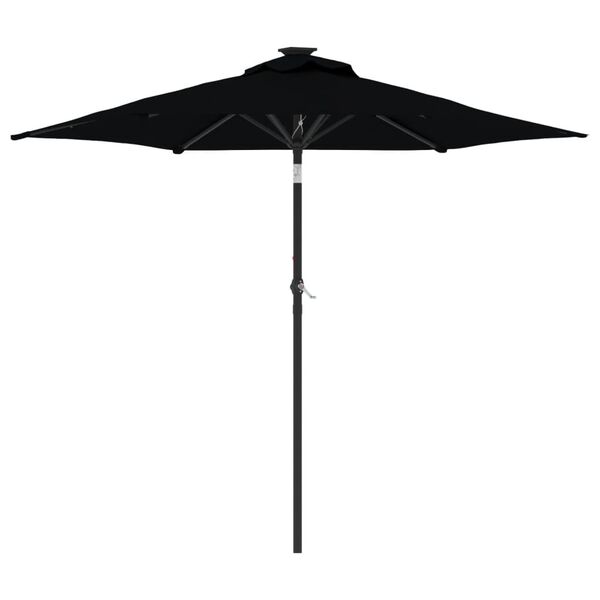 vidaXL Umbrelă soare de grădină st&acirc;lp din oțel, negru, 225x225x212 cm
