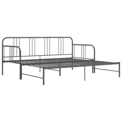 vidaXL Cadru pat canapea extensibilă, gri, 90 x 200 cm, metal
