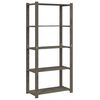 vidaXL Suport depozitare 5 niveluri gri, 80x38x170 cm, lemn masiv pin
