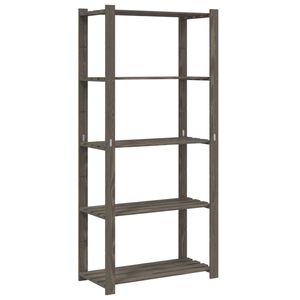vidaXL Suport depozitare 5 niveluri gri, 80x38x170 cm, lemn masiv pin