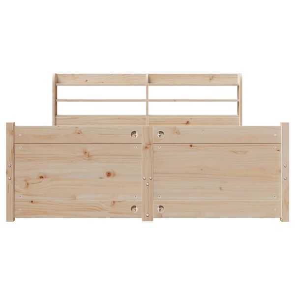 vidaXL Cadru de pat cu tăblie, 140x190 cm, lemn masiv pin