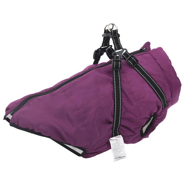 vidaXL Haina pentru C&acirc;ini cu ham Violet L44 Fleece și poliester