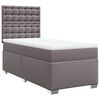 vidaXL Pat box spring cu saltea, gri, 90x200 cm, piele ecologică