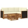 vidaXL Set de canapele de exterior 5 buc. Natural și Crem Poliester