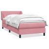 vidaXL Pat box spring cu saltea, roz, 80x210 cm, catifea