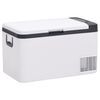 vidaXL Ladă frigorifică cu m&acirc;ner, alb-negru, 18 L PP și PE