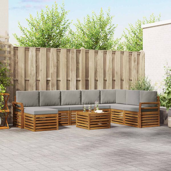 vidaXL Seturi de canapele cu pernă 9 pcs Gri natural și deschis