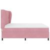 vidaXL Pat cu arcuri cu saltea cu headboard Roz 200 x 200 cm Poliester