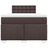 vidaXL Pat box spring cu saltea, maro &icirc;nchis, 120x190 cm, textil