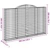 vidaXL Coșuri gabion arcuite 2 buc, 300x30x180/200 cm, fier galvanizat